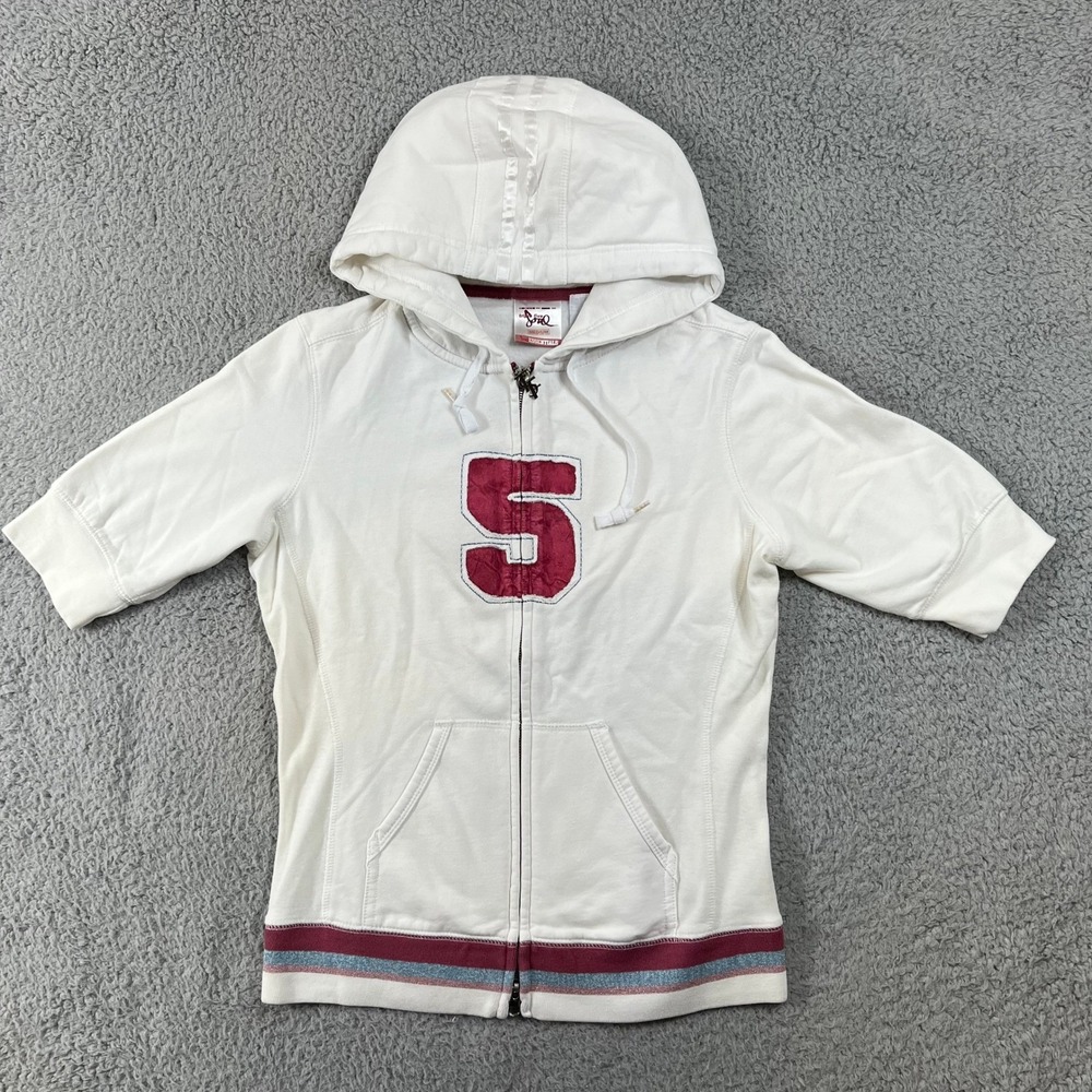 555Soul White‎ Cropped Hoodie & Pants Set Women's M Athletic Tracksuit VTG NWT